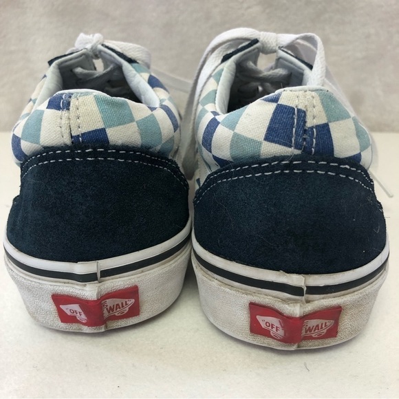 VANS Old Skool Blue Checkered Sneakers Unisex Mens 7, Womens 8.5 - Picture 8 of 13
